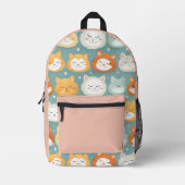 Schattigee Sleepy cats aangepaste naam Bedrukte Rugzak (Voorkant)