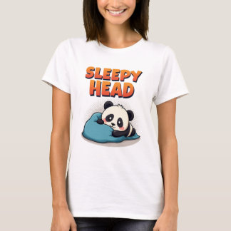 Schattigee Sleepy Panda "Sleepy Head" T-shirt voor