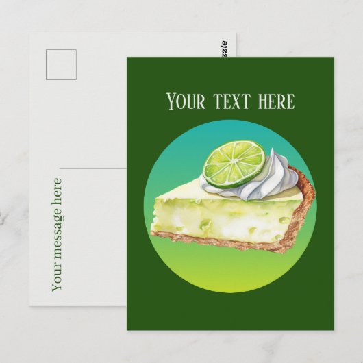 Schattigee sleutel limoen Pie bericht toevoegen Briefkaart (Voorkant / Achterkant)