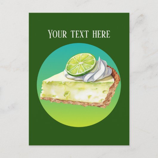 Schattigee sleutel limoen Pie bericht toevoegen Briefkaart (Voorkant)