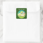 Schattigee sleutel limoen Pie bericht toevoegen Vierkante Sticker (Tas)