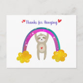 Schattigee Sloth Boho Regenboog Baby shower Chic D Briefkaart (Voorkant)