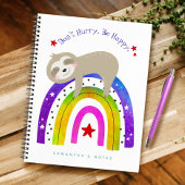 Schattigee Sloth Boho Regenboog Haast je niet Wees Notitieboek