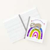 Schattigee Sloth Boho Regenboog Haast je niet Wees Notitieboek (Binnen)
