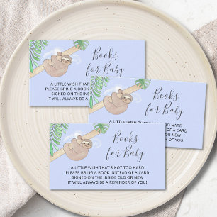 Schattigee Sloth Boy's Baby shower Boeken voor Bab Informatiekaartje