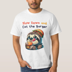 Schattigee Sloth Burger Cartoon Fast Food T-shirt