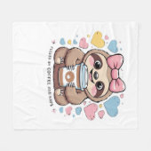 Schattigee Sloth Coffee Lover Shirt - Funny Fueled Fleece Deken (Voorkant (Horizontaal))
