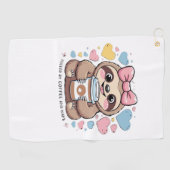 Schattigee Sloth Coffee Lover Shirt - Funny Fueled Golfhanddoek (Horizontaal)