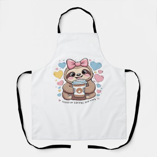 Schattigee Sloth Coffee Lover Shirt - Funny Fueled Schort (Voorkant)