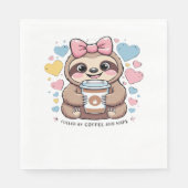 Schattigee Sloth Coffee Lover Shirt - Funny Fueled Servet (Voorkant)
