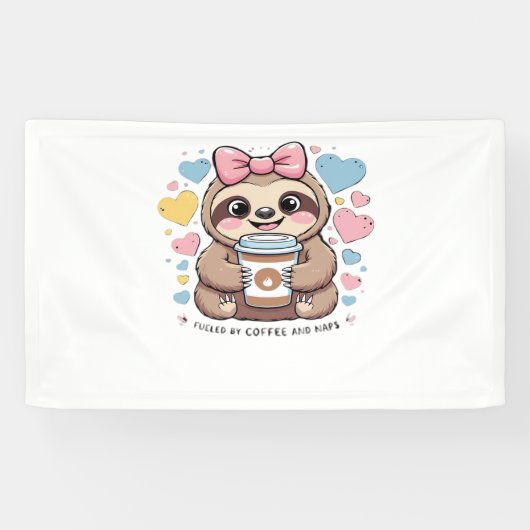Schattigee Sloth Coffee Lover Shirt - Funny Fueled Spandoek (Horizontaal)