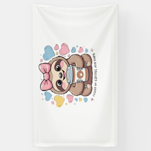 Schattigee Sloth Coffee Lover Shirt - Funny Fueled Spandoek (Verticaal)