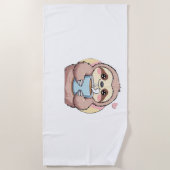 Schattigee Sloth Coffee Lover Shirt - Funny Fueled Strandlaken (Voorkant)