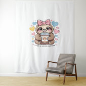 Schattigee Sloth Coffee Lover Shirt - Funny Fueled Wandkleed (In situ)