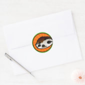 SCHATTIGEE SLOTH GRAFISCHE RONDE STICKERS (Envelop)