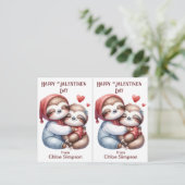 Schattigee Sloth Kind Valentijn Party Classroom Ka Briefkaart (Staand voorkant)