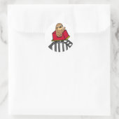 Schattigee Sloth Riding Roller Onderzetter Cartoon Ronde Sticker (Tas)