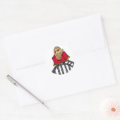 Schattigee Sloth Riding Roller Onderzetter Cartoon Ronde Sticker (Envelop)