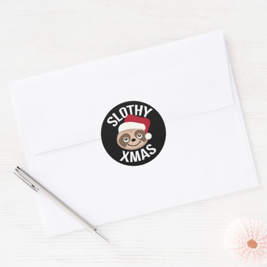 Schattigee Slothy Xmas Kerst stickers (Envelop)