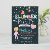 Schattigee Slumber verjaardagsfeestuitnodiging Kaart (Staand voorkant)