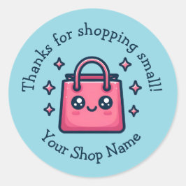 Schattigee Small Business Bedankt voor kleine wink Ronde Sticker