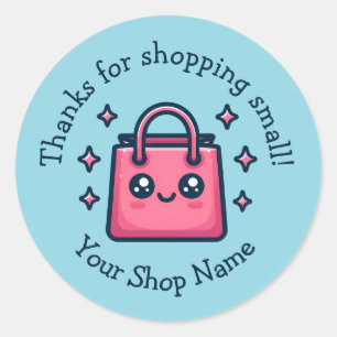 Schattigee Small Business Bedankt voor kleine wink Ronde Sticker
