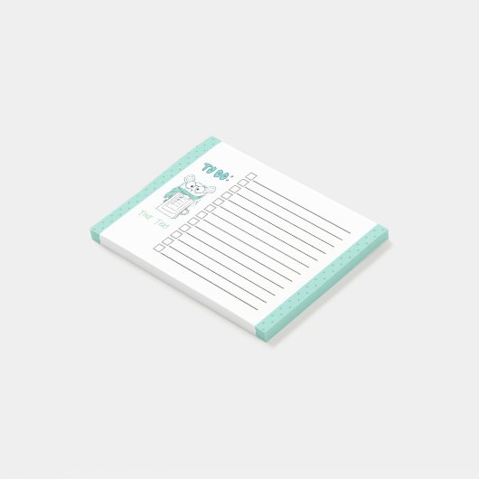 Schattigee Smart Hamster Blue To-Do Notes (Schuin)