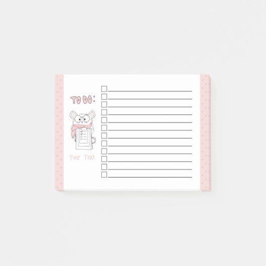 Schattigee Smart Hamster roze to-do noten Post-it® Notes (Voorkant)