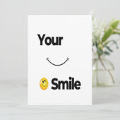 Schattigee Smile Face Invitation met positieve boo Kaart (Staand voorkant)