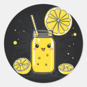 Schattigee Smile Lemonade Ronde Sticker (Voorkant)