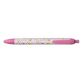 Schattigee Smiley Chamomile Flower Script Naam Mon Zwarte Inkt Pen (Achterkant)