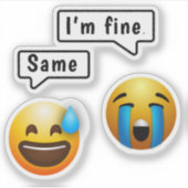 Schattigee Smiley Face Emoji Sticker (Voorkant)