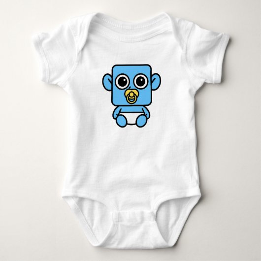 Schattigee Smilo Baby Bodysuit met Gele Fopspeen. (Voorkant)