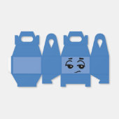 SCHATTIGEE SMIRK GEZICHT BLAUWE GABLE GUNST BOX BEDANKDOOSJES (Uitgevouwen)