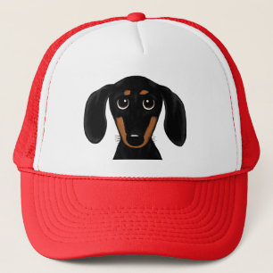 Schattigee Smooth Coated Black en Tan Dachshund Trucker Pet