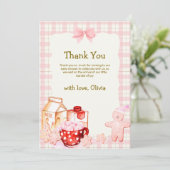 Schattigee Smore Milk Cookie Gingham Winter Baby s Bedankkaart (Staand voorkant)
