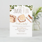Schattigee smores camping baby shower uitnodigen kaart (Staand voorkant)