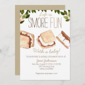 Schattigee smores camping baby shower uitnodigen kaart (Voorkant / Achterkant)