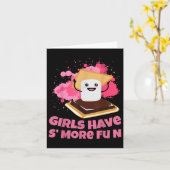 Schattigee Smores Camping Meisjes Hebben Smore Fun Kaart (Gele Bloem)