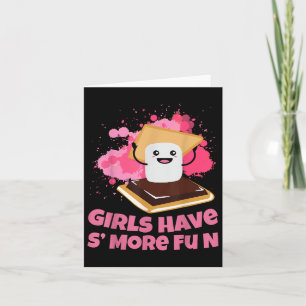 Schattigee Smores Camping Meisjes Hebben Smore Fun Kaart