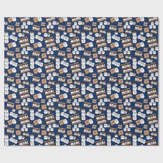 Schattigee Smores Marshmallow Illustratie Cadeaupapier (Vlak)