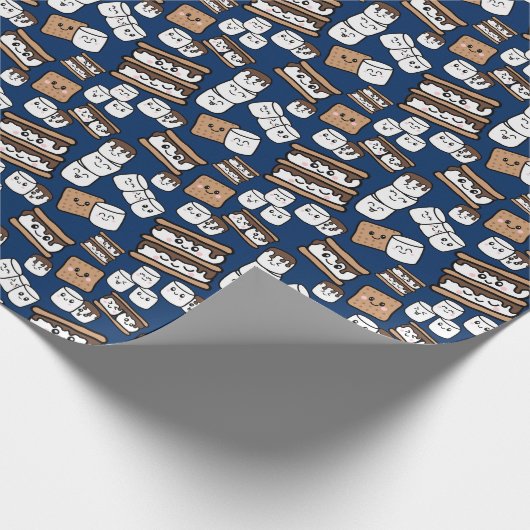 Schattigee Smores Marshmallow Illustratie Cadeaupapier (Hoek)