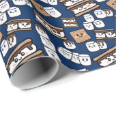 Schattigee Smores Marshmallow Illustratie Cadeaupapier (Rol Hoek)
