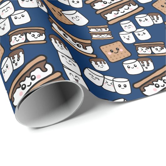 Schattigee Smores Marshmallow Illustratie Cadeaupapier (Rol Hoek)