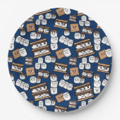 Schattigee Smores Marshmallow Illustratie Papieren Bordje (Voorkant)