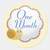 Schattigee Snail Baby Maandelijkse mijlpaal Ronde Sticker (Voorkant)