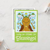 Schattigee Snail Baseball Blessings Kleuren | groe Kaart (Voorkant / Achterkant in situ)