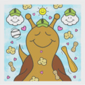 Schattigee Snail Baseball Blessings | vinyl Sticker (Voorkant)