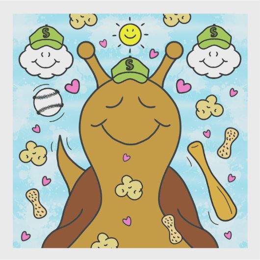 Schattigee Snail Baseball Blessings | vinyl Sticker (Voorkant)