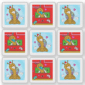 Schattigee Snail Christmas Mail Tiny Art Series Sticker (Voorkant)